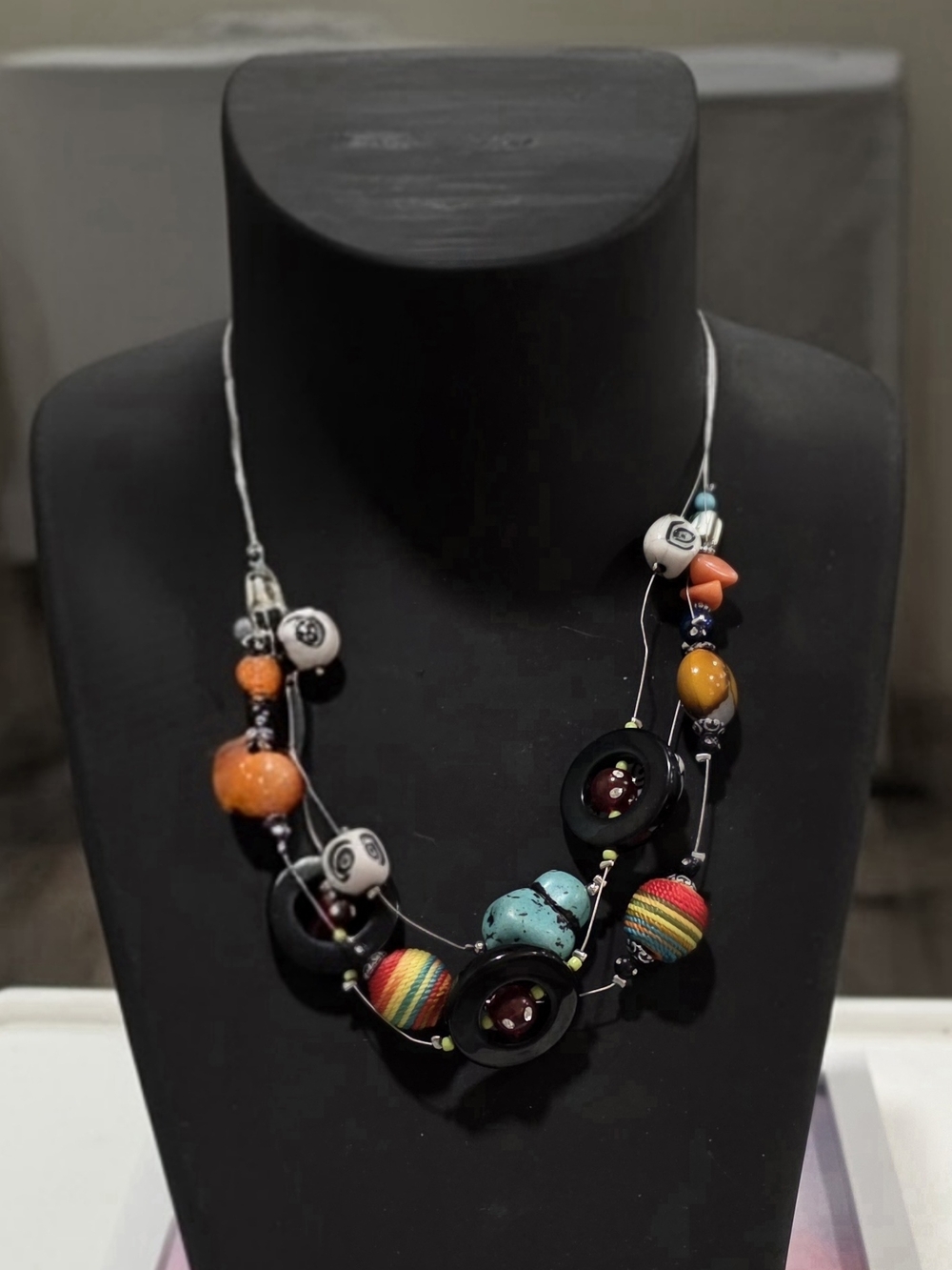 Boho Multi-Color Beaded Statement Necklace - Unbranded